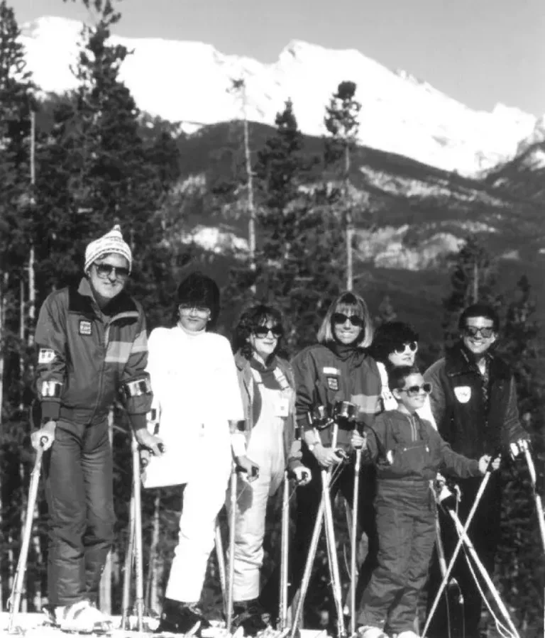 Hal O'leary with a group of adaptive sports students